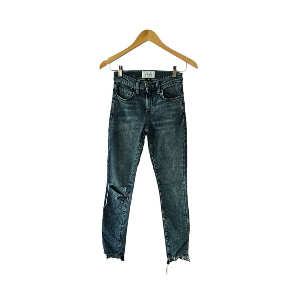 CURRENT ELLIOT The Stiletto Skinny Jeans Balsa Destroyed Uneven Hem Size‎ 24